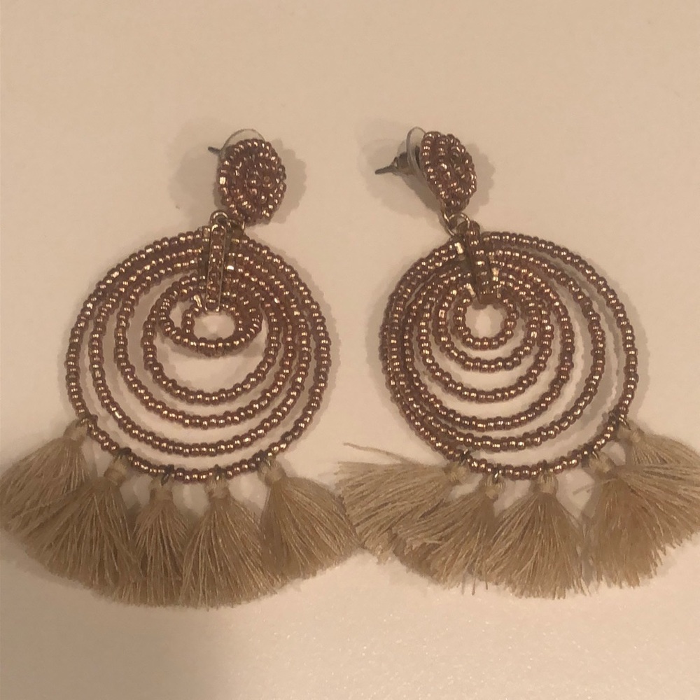 AQUA Spiral Tassel Drop Earring